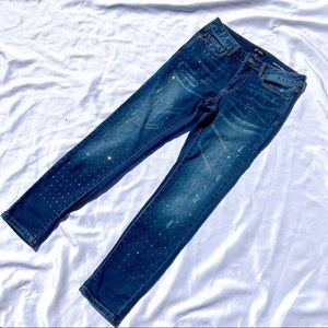 Y2K Rhinestone Bebe Heartbreaker Crop Skinny Jeans